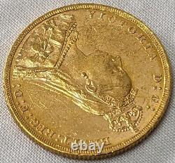 Australian full gold sovereign Melbourne mint marked 1890