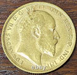 Australian full gold sovereign Sydney mint marked 1906