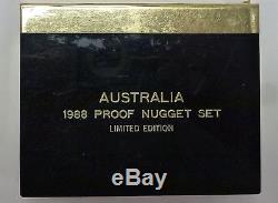 BJSTAMPS 1988 Australia Proof Nugget Set 1.05 ozt. 9999 GOLD LE in case