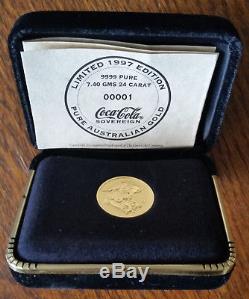 Coca Cola Australian Gold Sovereign Coin 1997 Limited Edition