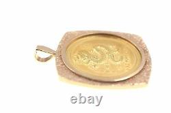 Custom Solid. 999 Gold Australian 100 Dollars Elizabeth Coin Pendant