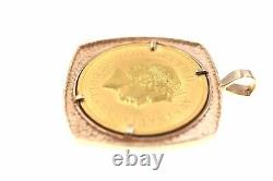 Custom Solid. 999 Gold Australian 100 Dollars Elizabeth Coin Pendant