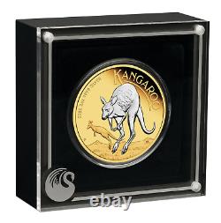 FIRST Reverse-Gilded 2022 Kangaroo Proof Silver 2 oz $2 Coin Australia