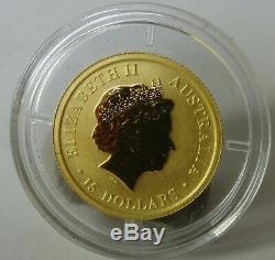 Fine gold 1/10th oz Australian Kangaroo coin 2011 with cert. Weight 3.1g 1217