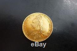 Full Sovereign 1889 Veiled Victoria, Sydney Gold Coin