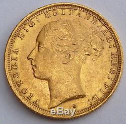 GREAT BRITAIN AUSTRALIA GOLD SOVEREIGN 1887 S 7.99 gr. 0.2354 oz. 0.917 gold
