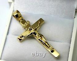 Genuine 18ct Yellow Gold Solid Heavy Crucifix Cross Pendant
