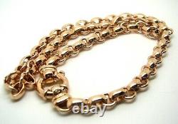 Genuine 9ct Rose Gold 375, Solid Heavy Oval Belcher Necklace Chain 50 grams 50cm