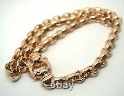 Genuine 9ct Rose Gold 375, Solid Heavy Oval Belcher Necklace Chain 50 grams 50cm