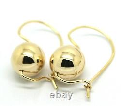Genuine 9k 9ct Yellow Gold 12mm Euro Ball Plain Drop Large EarringsFree post oz