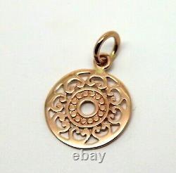 Genuine New Genuine 9ct 9k Rose Gold Circle Filigree Pendant