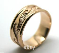 Genuine Solid New 9ct 9kt Rose Gold Surf Wave Ring Small Size I / 4 258