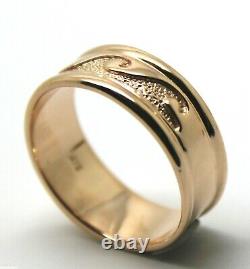 Genuine Solid New 9ct 9kt Rose Gold Surf Wave Ring Small Size I / 4 258