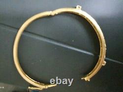 Gold Bangle Ruby & Diamond 18ct Yellow Gold Hinged Bangle Authentic VAL$5500