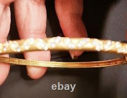 Gold Bangle Ruby & Diamond 18ct Yellow Gold Hinged Bangle Authentic VAL$5500