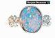 Harlequin Black Opal Diamond 14k Gold Ring Pink Engagement Australian Birthstone