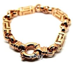 Heavy 29.3grams New 9ct Rose Gold Solid Belcher & Greek Key Bracelet