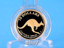 KANGAROO 1/10oz 9999 Gold Australia 2023 Anniversary 30 Years Proof with Original Packaging
