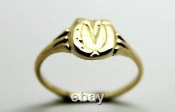 Kaedesigns Genuine Solid 9ct 9Kt Yellow Gold / 375, Childs Lucky Horseshoe Ring