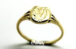 Kaedesigns Genuine Solid 9ct 9Kt Yellow Gold / 375, Childs Lucky Horseshoe Ring