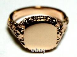 Kaedesigns Solid Genuine New 9ct 9Kt Rose Gold Square Engraved Signet Ring 335
