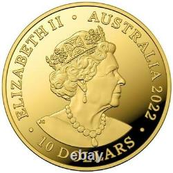 Kangaroo 1/10 OZ 9999 Gold Australia 2022 impressions of AUSTRALIA PROOF