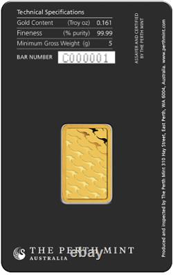 Kangaroo 5g Minted Gold Bar