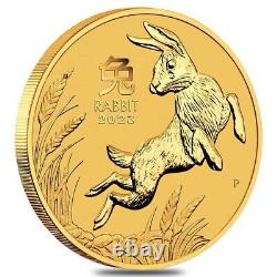 Lot of 10 2023 1/10 oz Gold Lunar Year of The Rabbit BU Australia Perth Mint