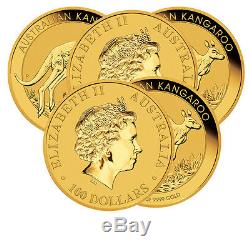 Lot of 10 Gold 2017 Australian Gold Kangaroo 1oz $100 Coins. 9999 Fine BU