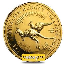 Lot of 2 1 oz Australian Gold Kangaroo/Nugget Coin. 9999 BU/PF (Random Year)