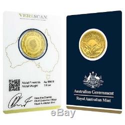 Lot of 2 2017 1/4 oz Gold Kangaroo Coin Royal Australian Mint Veriscan. 9999 F