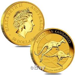 Lot of 2 2018 1/2 oz Australian Gold Kangaroo Perth Mint Coin. 9999 Fine BU In