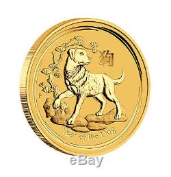 Lot of 2 2018 $50 1/2oz Gold Australian Year of the Dog BU