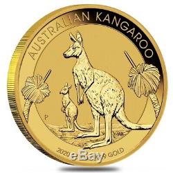 Lot of 2 2020 1/10 oz Australian Gold Kangaroo Perth Mint Coin. 9999 Fine BU