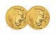 Lot Of 2 2020-p $15 1/10oz Australian Gold Year Of The Mouse Lunar Series Iii