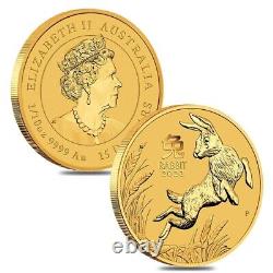 Lot of 2 2023 1/10 oz Gold Lunar Year of The Rabbit BU Australia Perth Mint In