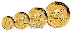 Lot of 4 2018 $25 1/4oz Gold Australian Kangaroo. 9999 BU
