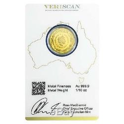 Lot of 5 2017 1/10 oz Gold Kangaroo Coin Royal Australian Mint Veriscan. 9999