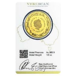 Lot of 5 2017 1/2 oz Gold Kangaroo Coin Royal Australian Mint Veriscan. 9999 F