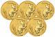 Lot Of 5 2020-p $15 1/10oz Australian Gold Year Of The Mouse Lunar Series Iii