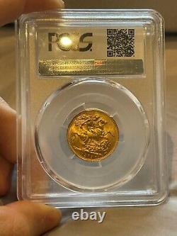 MINT King Edward VII 1907 S 22ct Full Gold Sovereign, Sydney Mint, PCGS MS61