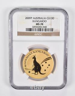 MS70 2009-P Australia $100 Gold Kangaroo NGC 1897