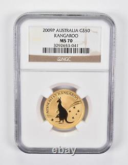 MS70 2009-P Australia $50 Gold Kangaroo NGC 1896