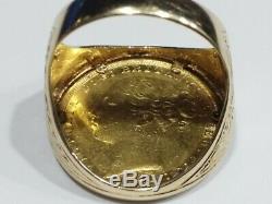 Mens 1885 Sovereign St. George / Queen Victoria Young Head Coin Ring Size 10