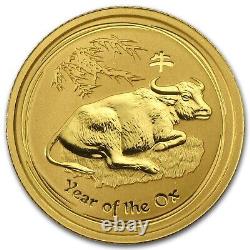 NEW 2009 1/10th OZ LUNAR YEAR OF THE OX GOLD $15 Perth Mint 9999 ONLY 10,836