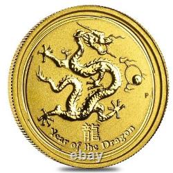 NEW 2012 1/20oz PURE GOLD Perth Mint Lunar DRAGON $5 Coin IN CAPSULE $166.44