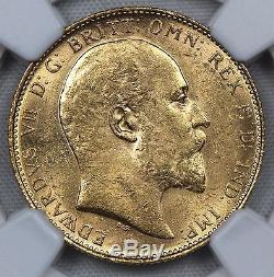 Ngc Ms61 1908-m Gold Sovereign Australia Melbourne Mint (bc13)
