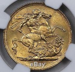 Ngc Ms63 1915-s Gold Sovereign Australia Sydney Mint (bc14)