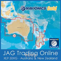 Navionics+ Gold Xl9 50xg Card Australia-wide & New Zealand Maps Gps Chart Sd