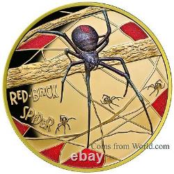 Niue 2018 100$ Deadly & Dangerous Red-Back Spider 1 1 Oz Gold Proof
